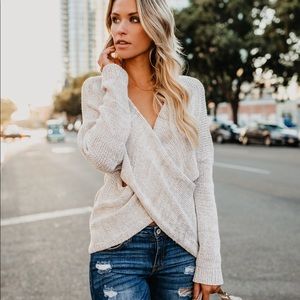 VICI Hayden wrap sweater-oatmeal
